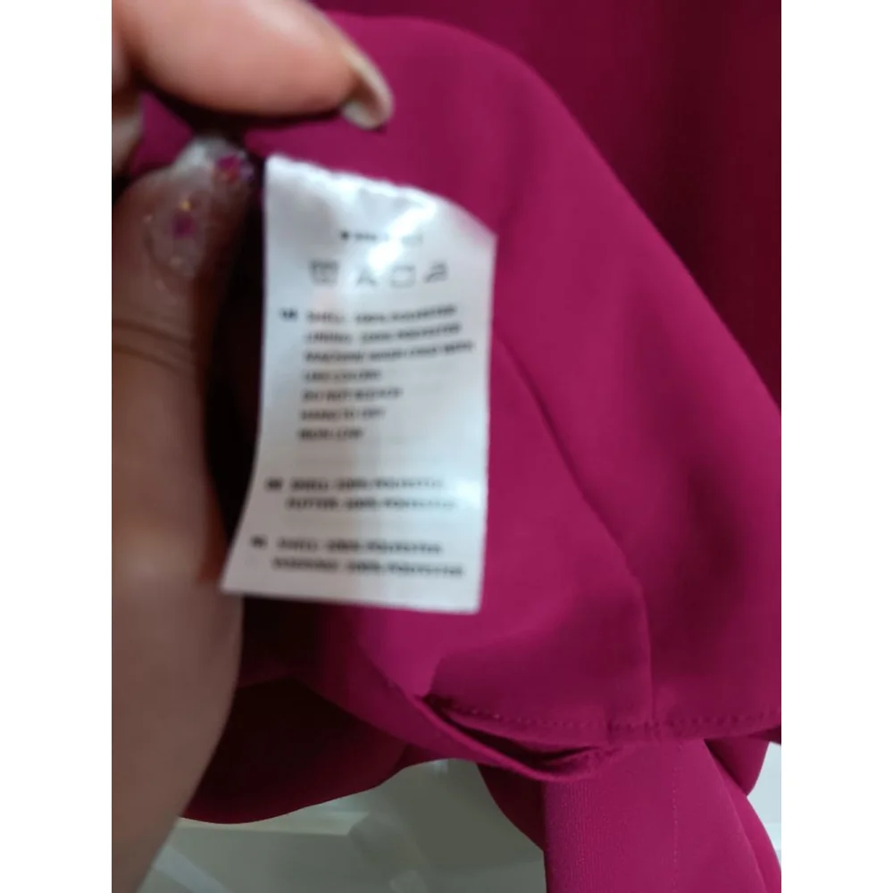 Cooper & Ella Raspberry Saga Off Shoulder Ruffle Dress - Picture 8 of 9